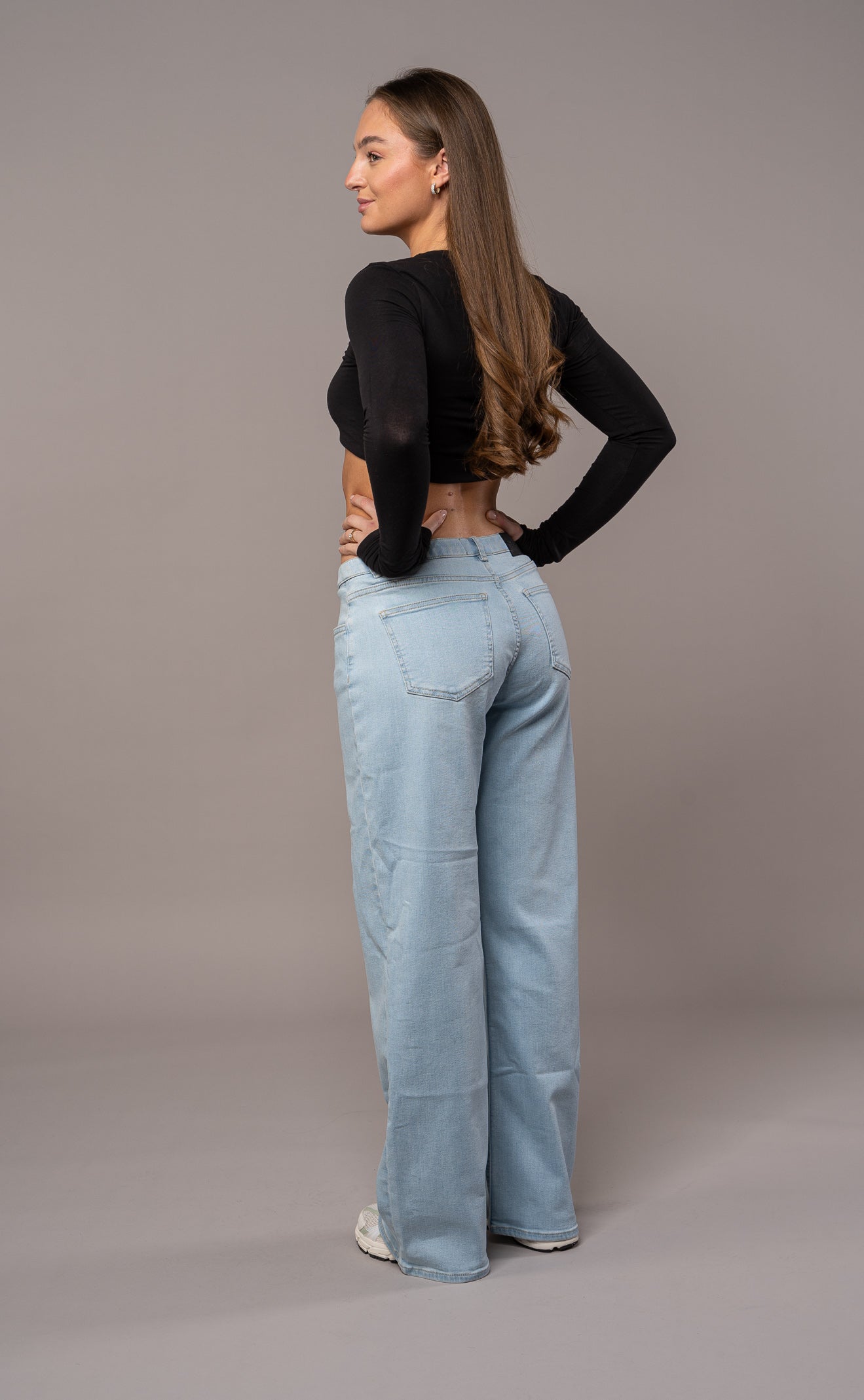 Womens Baggy Low Waisted Fitjeans - Vintage Blue Baggy Low Waisted FITJEANS