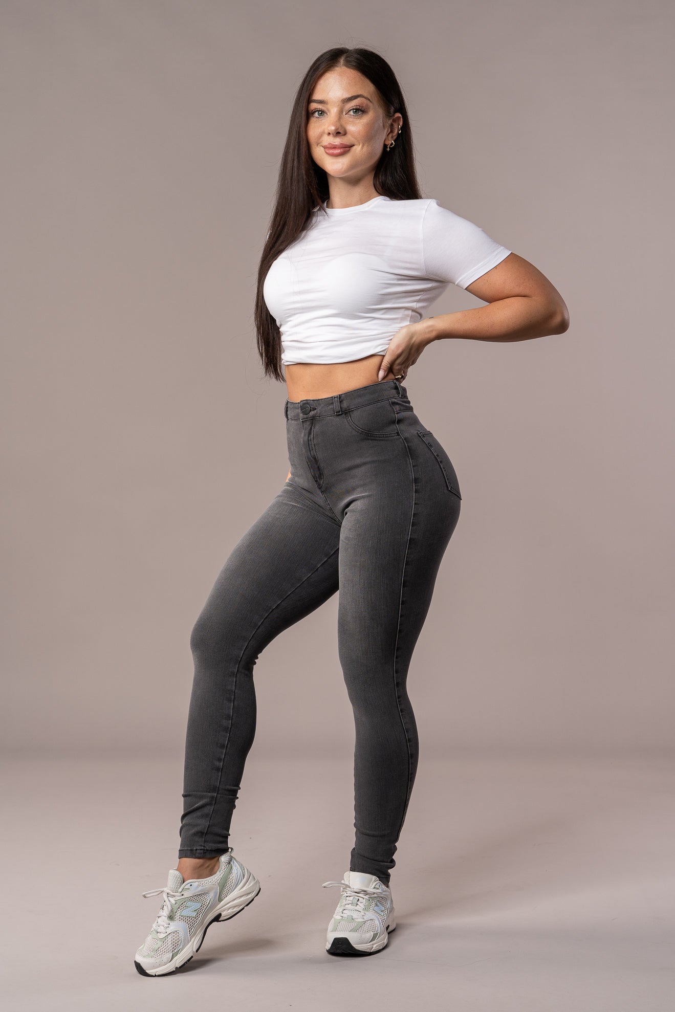 Womens 360 V2 High Waisted Fitjeans - Grey 360 V2 High Waisted FITJEANS   