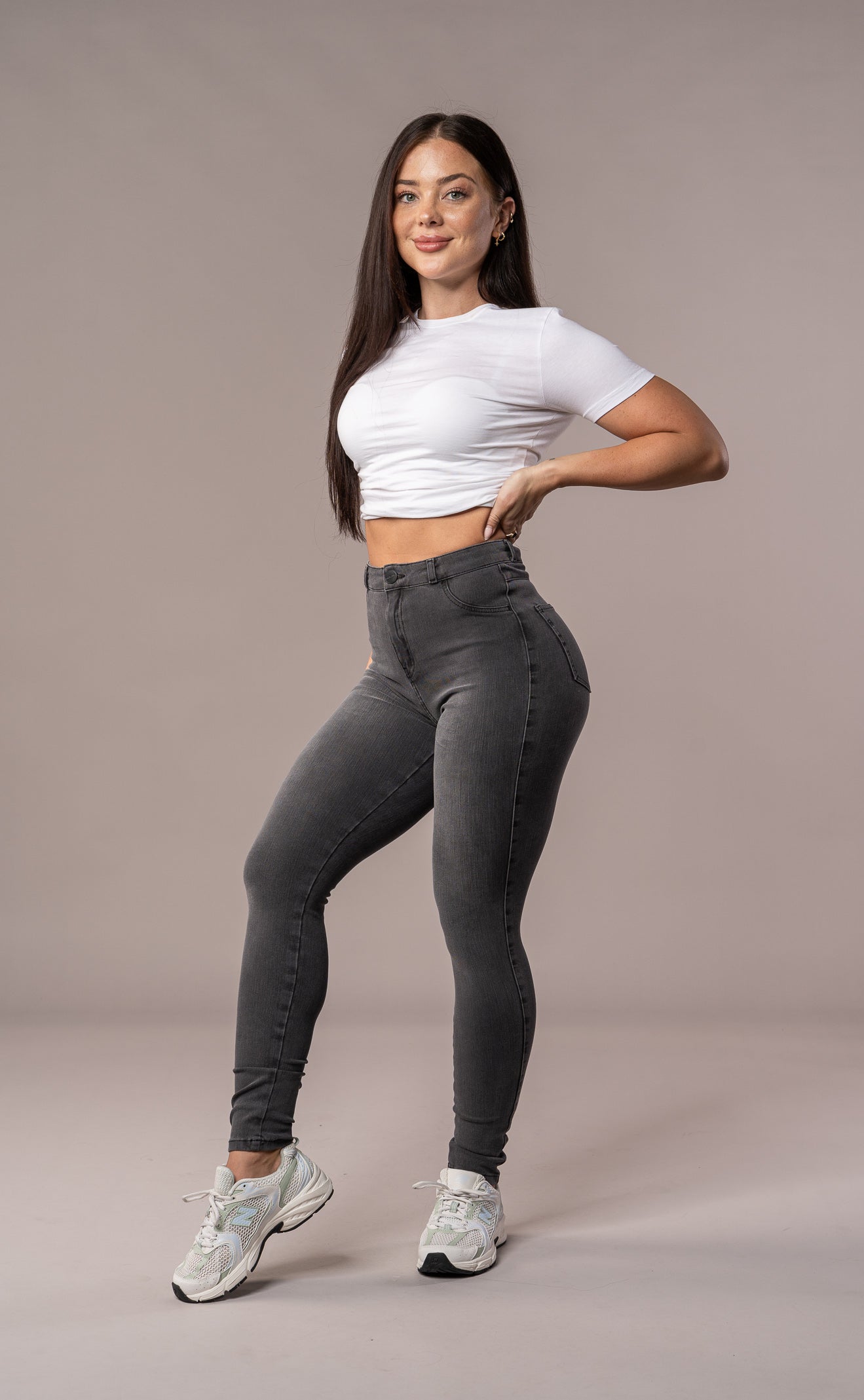 Womens 360 V2 High Waisted Fitjeans - Grey 360 V2 High Waisted FITJEANS   