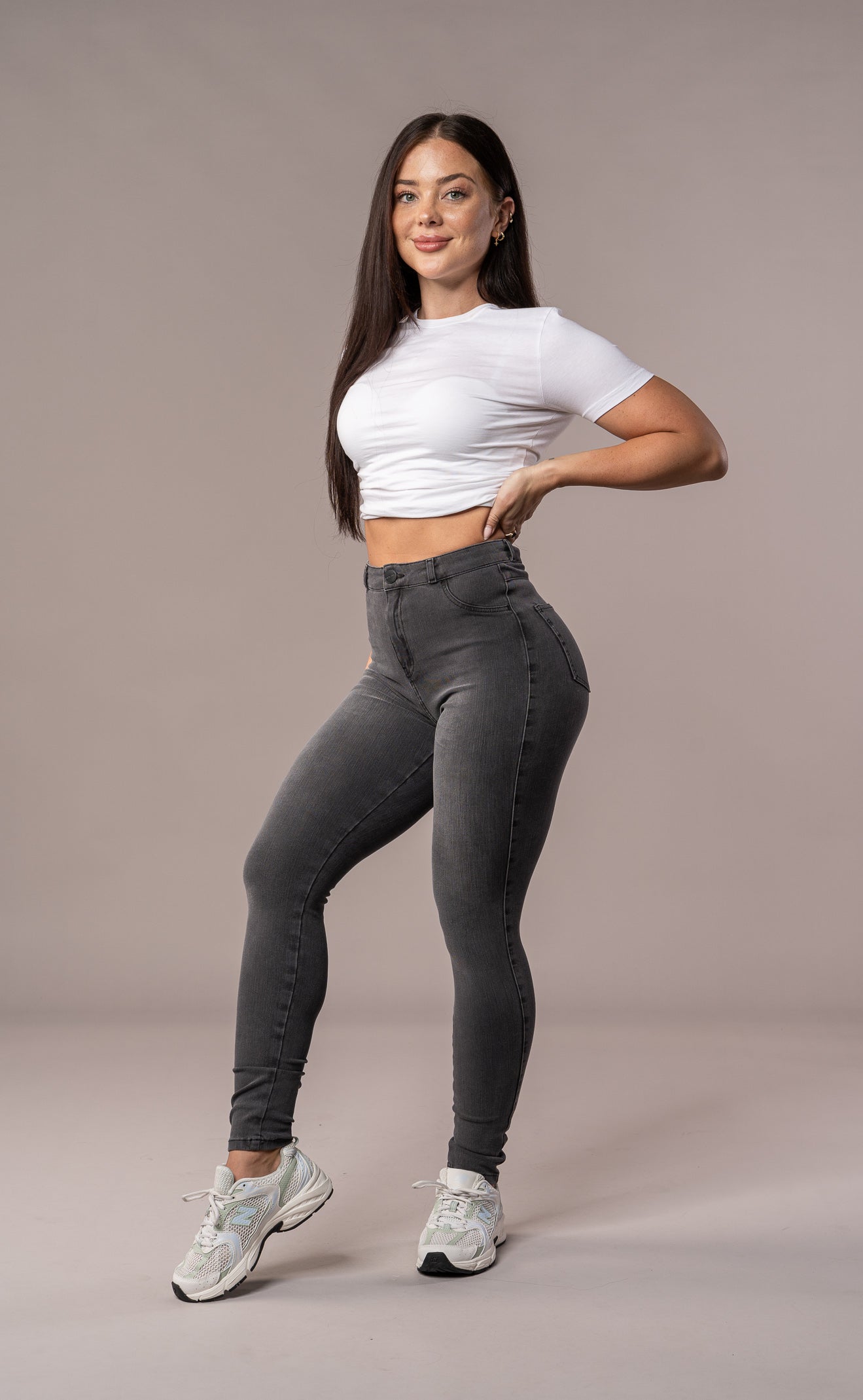 Womens 360 V2 High Waisted Fitjeans - Grey 360 V2 High Waisted FITJEANS