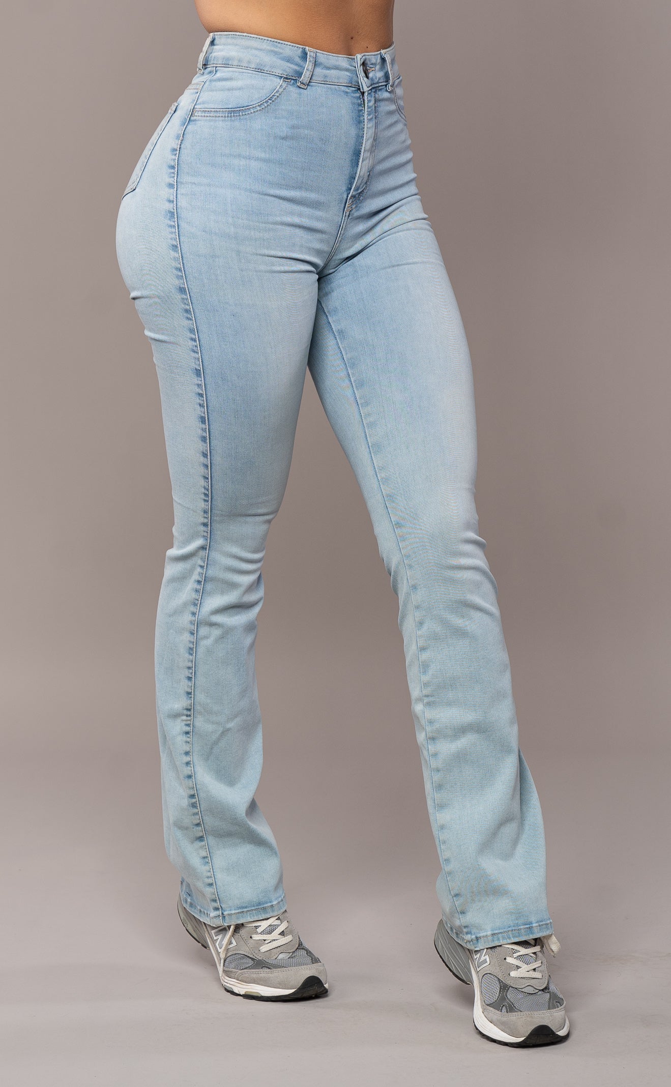 Womens Flared Fitjeans - Vintage Blue Flared FITJEANS   