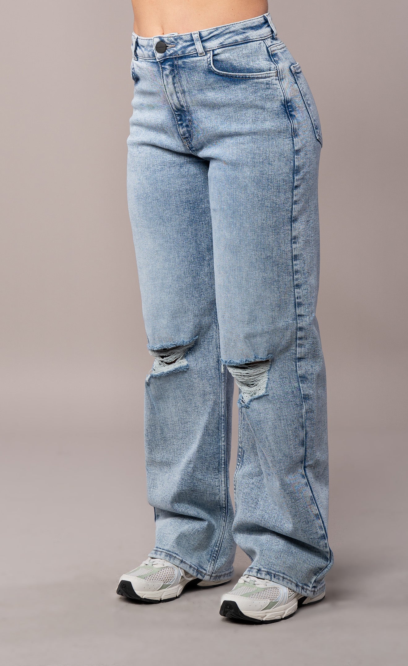 Womens Baggy Ripped Fitjeans - 80s Blue Baggy Ripped FITJEANS