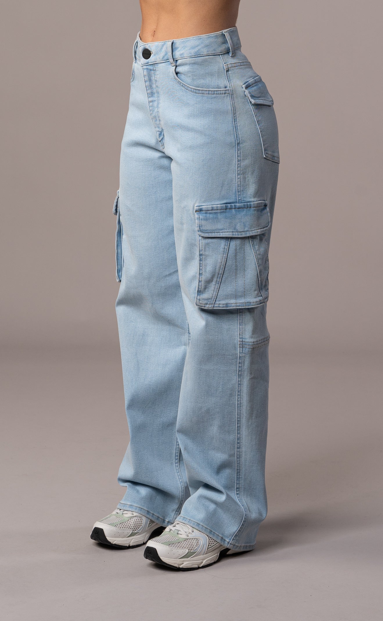 Womens Cargo Fitjeans - Vintage Blue Cargo FITJEANS   