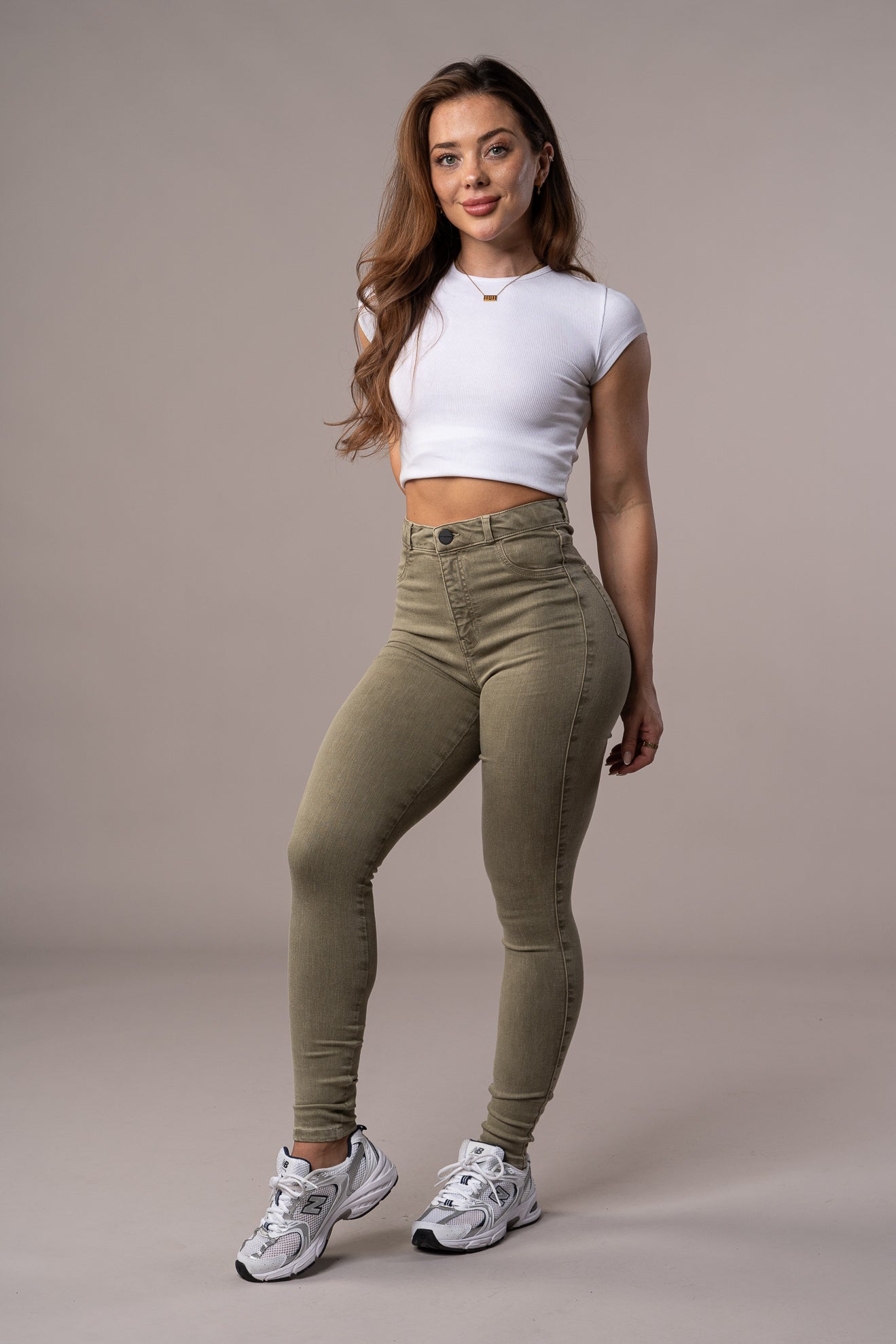 Womens Pastel Fitjeans - Khaki Pastel FITJEANS   