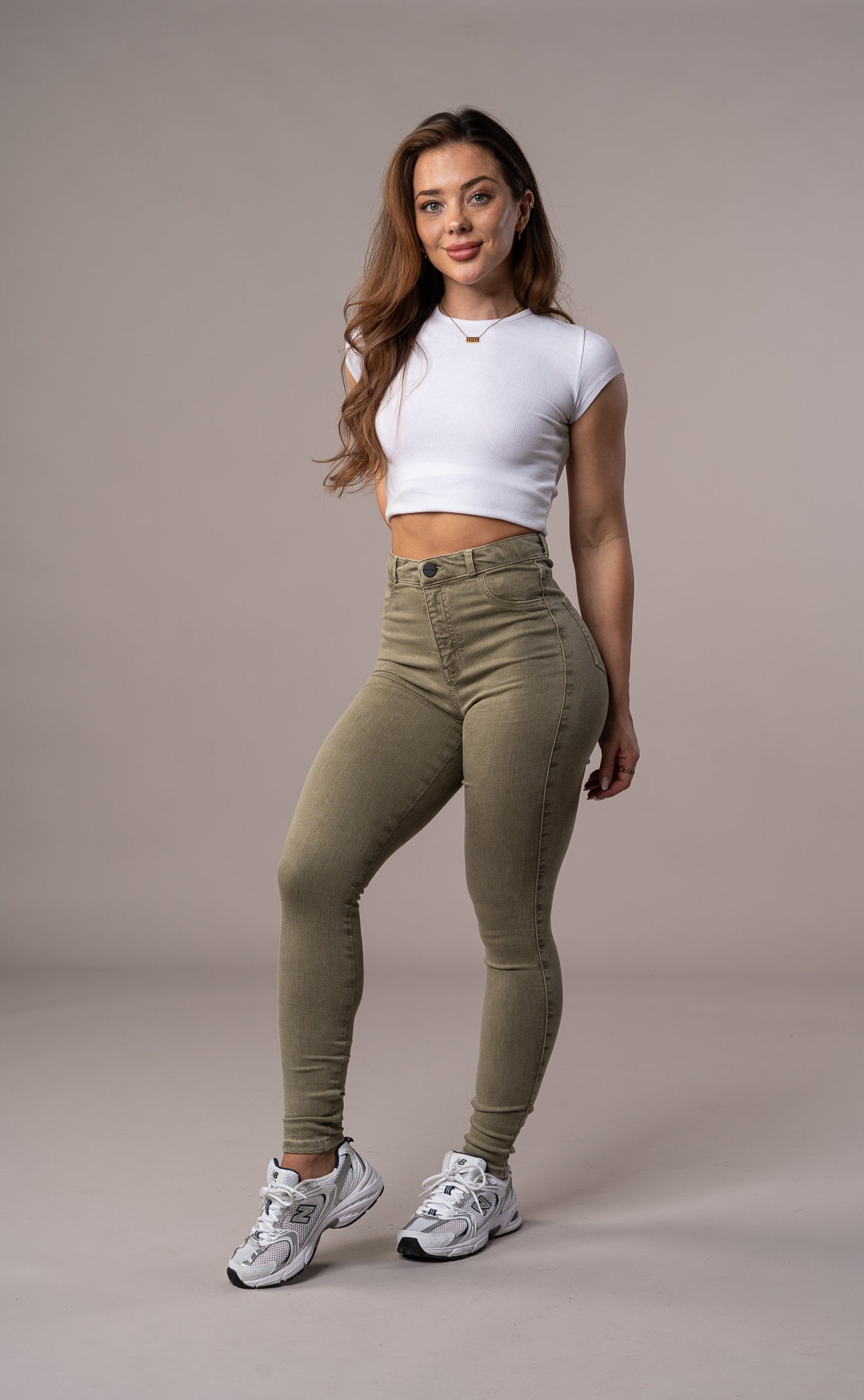 Womens Pastel Fitjeans - Khaki Pastel FITJEANS   