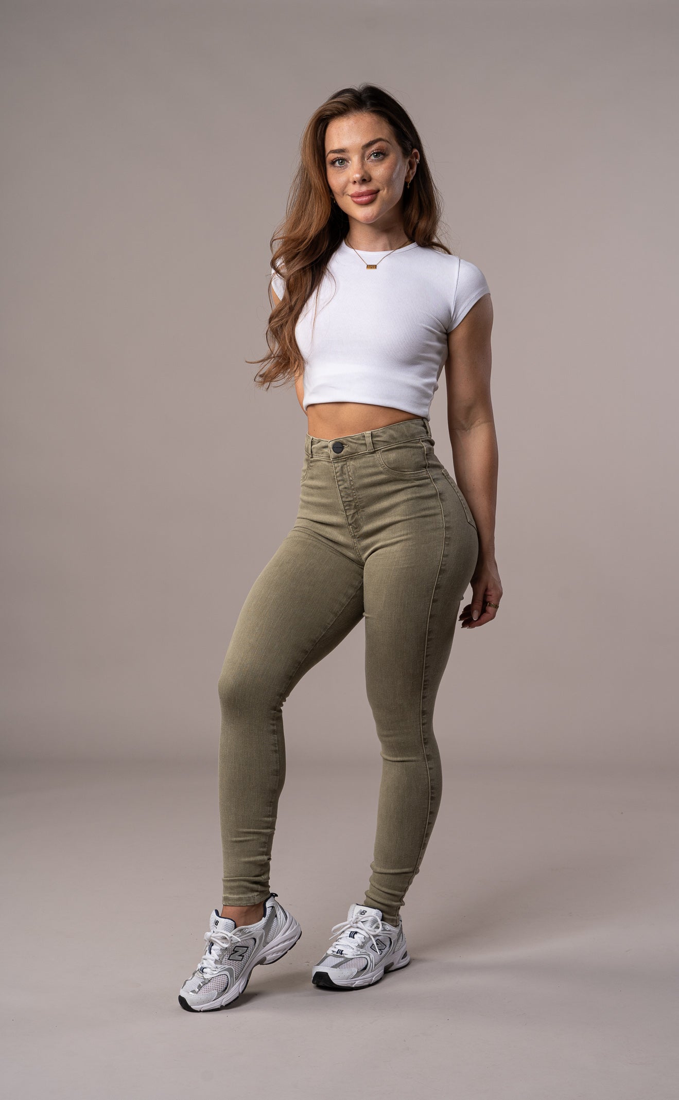 Womens Pastel Fitjeans - Khaki Pastel FITJEANS