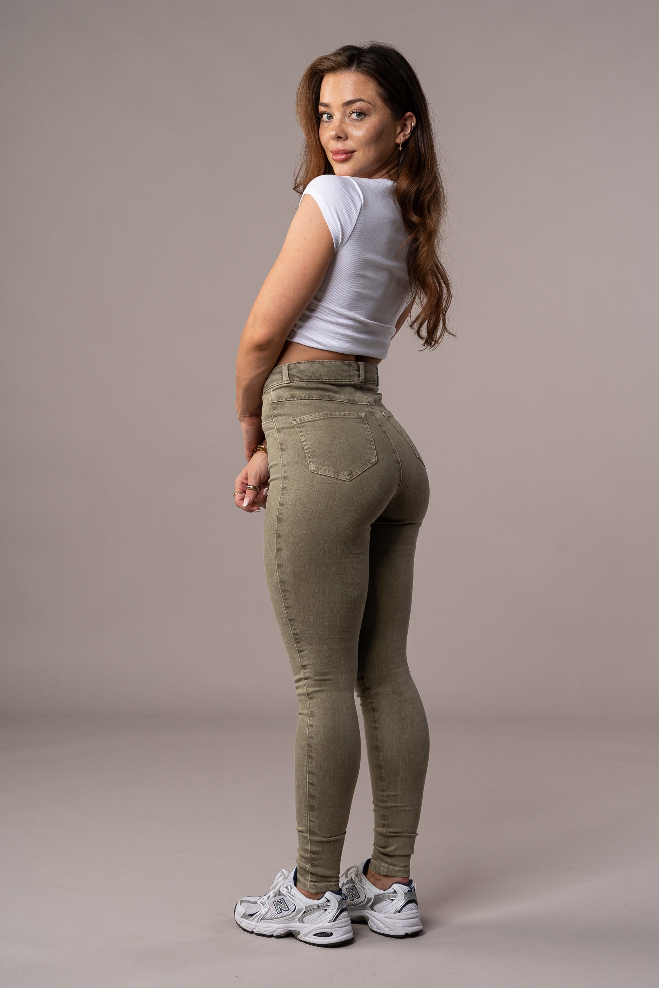 Womens Pastel Fitjeans - Khaki Pastel FITJEANS   