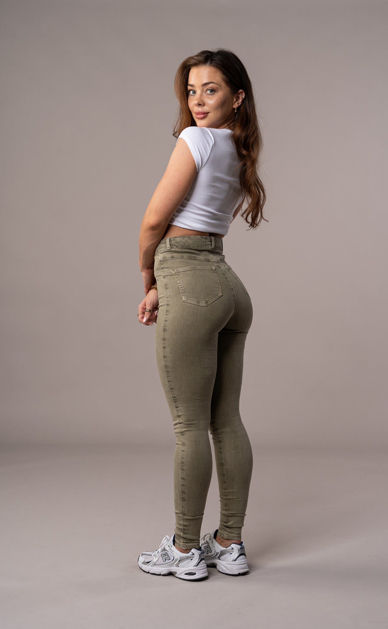 Womens Pastel Fitjeans - Khaki Pastel FITJEANS   