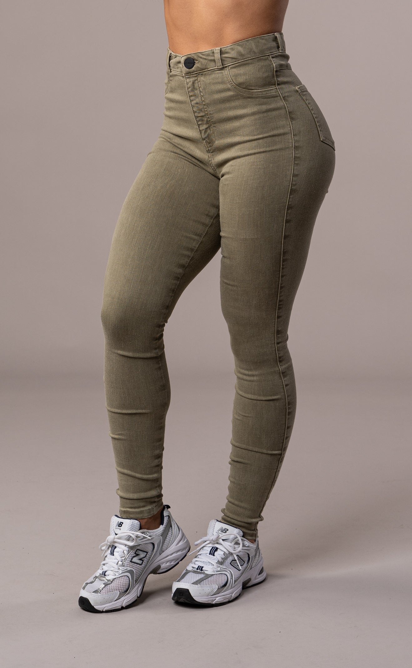 Womens Pastel Fitjeans - Khaki Pastel FITJEANS