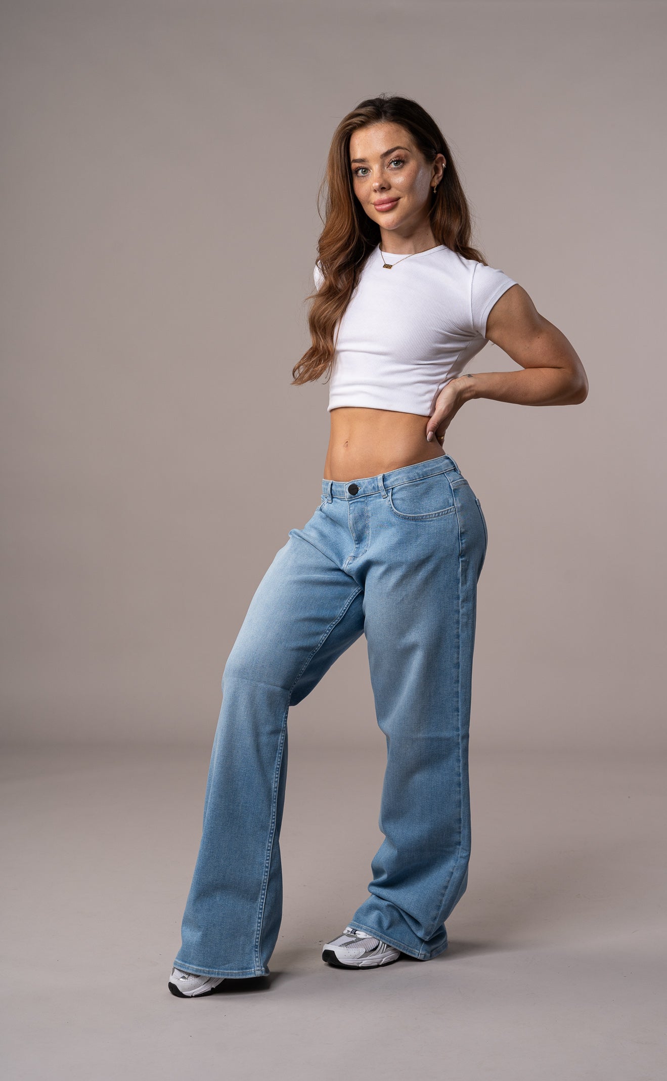 Womens Baggy Low Waisted Fitjeans - Arctic Light Blue Baggy Low Waisted FITJEANS   
