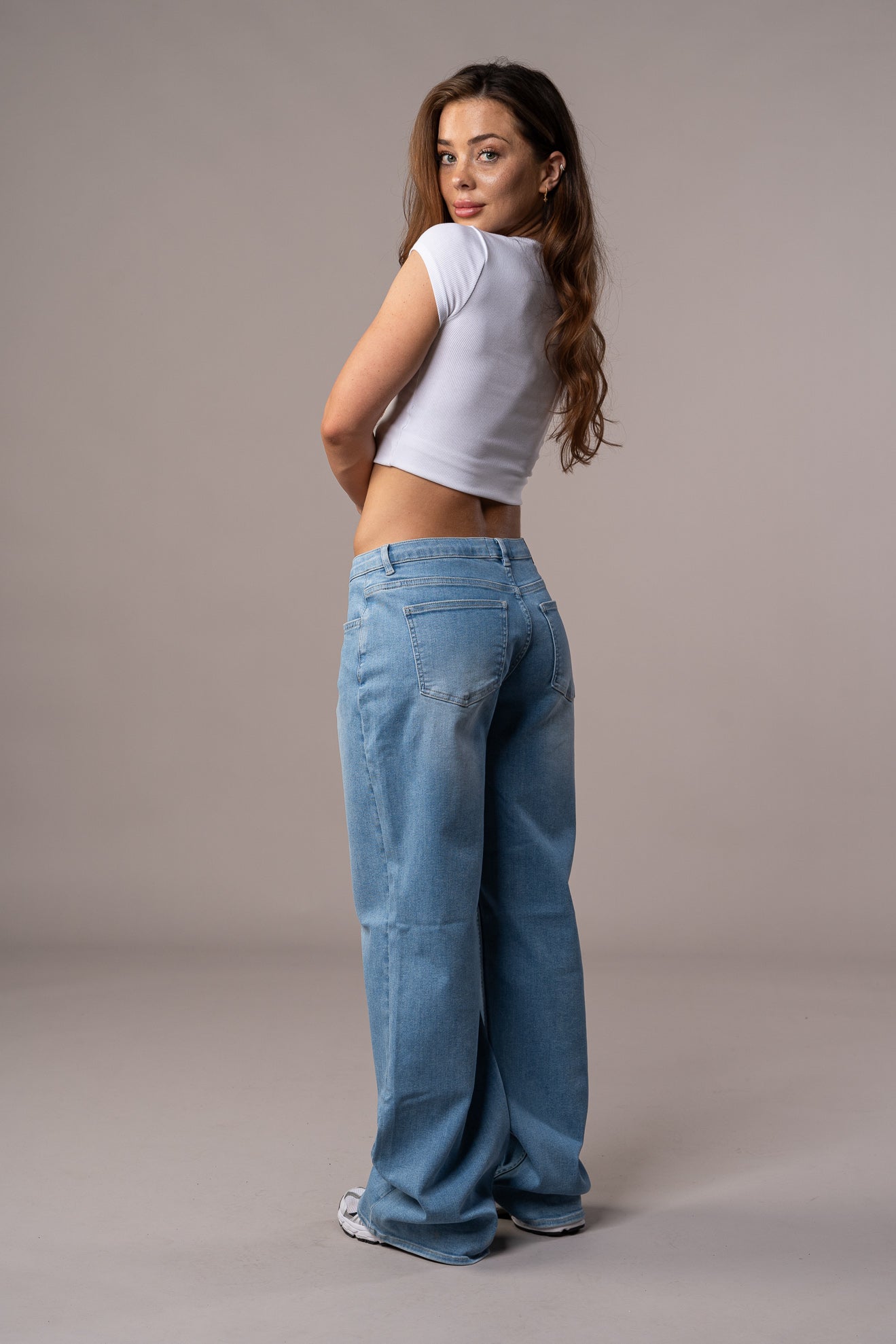 Womens Baggy Low Waisted Fitjeans - Arctic Light Blue Baggy Low Waisted FITJEANS   