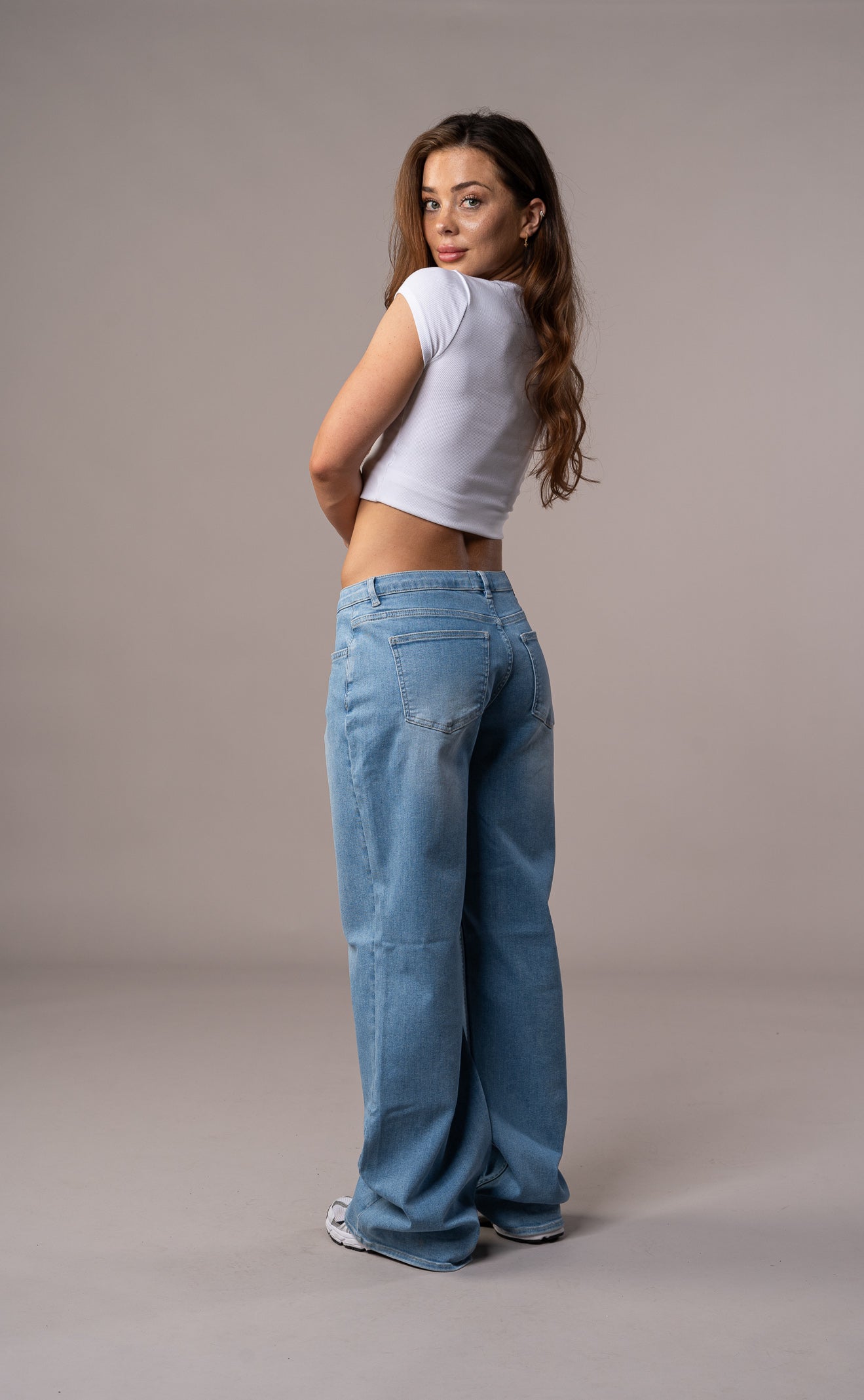 Womens Baggy Low Waisted Fitjeans - Arctic Light Blue Baggy Low Waisted FITJEANS   