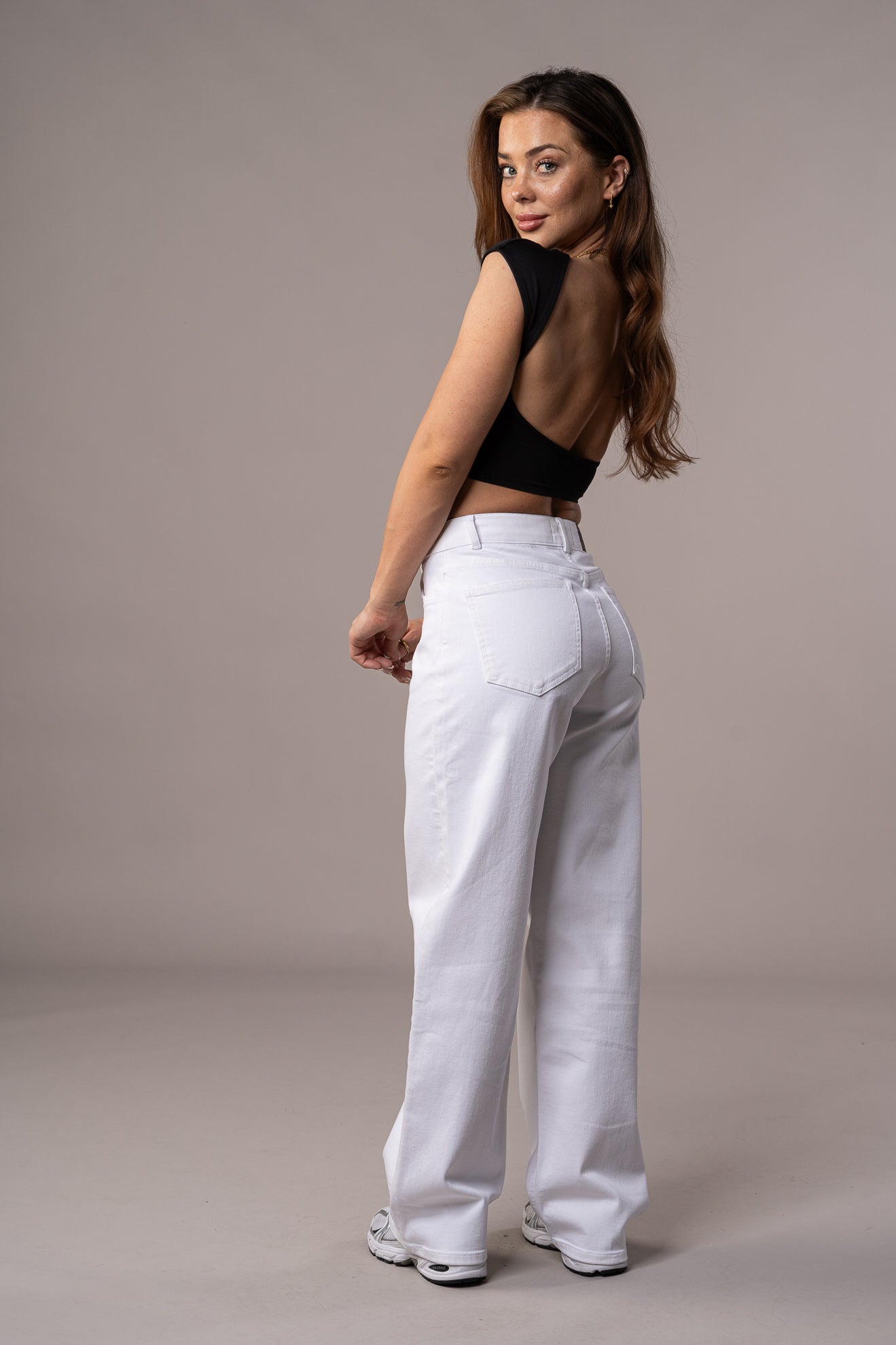 Womens Pastel Baggy Fitjeans - White Baggy FITJEANS   