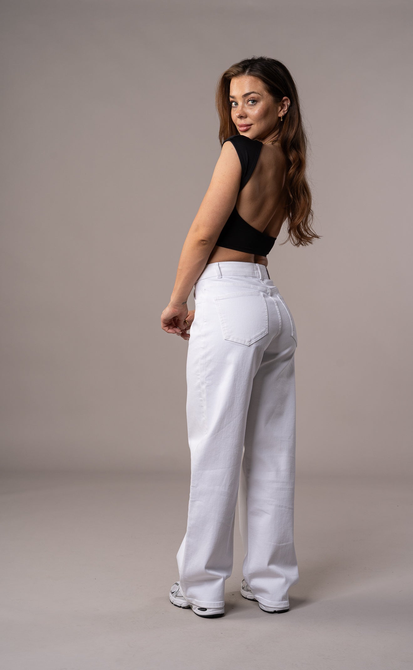 Womens Pastel Baggy Fitjeans - White Baggy FITJEANS   