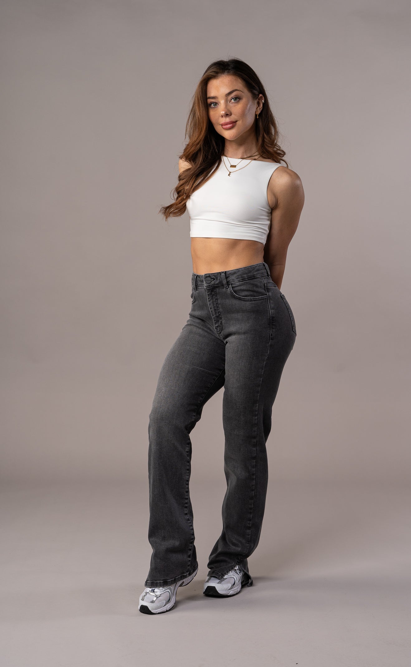 Womens Straight Leg Fitjeans - Grey Straight Leg FITJEANS   