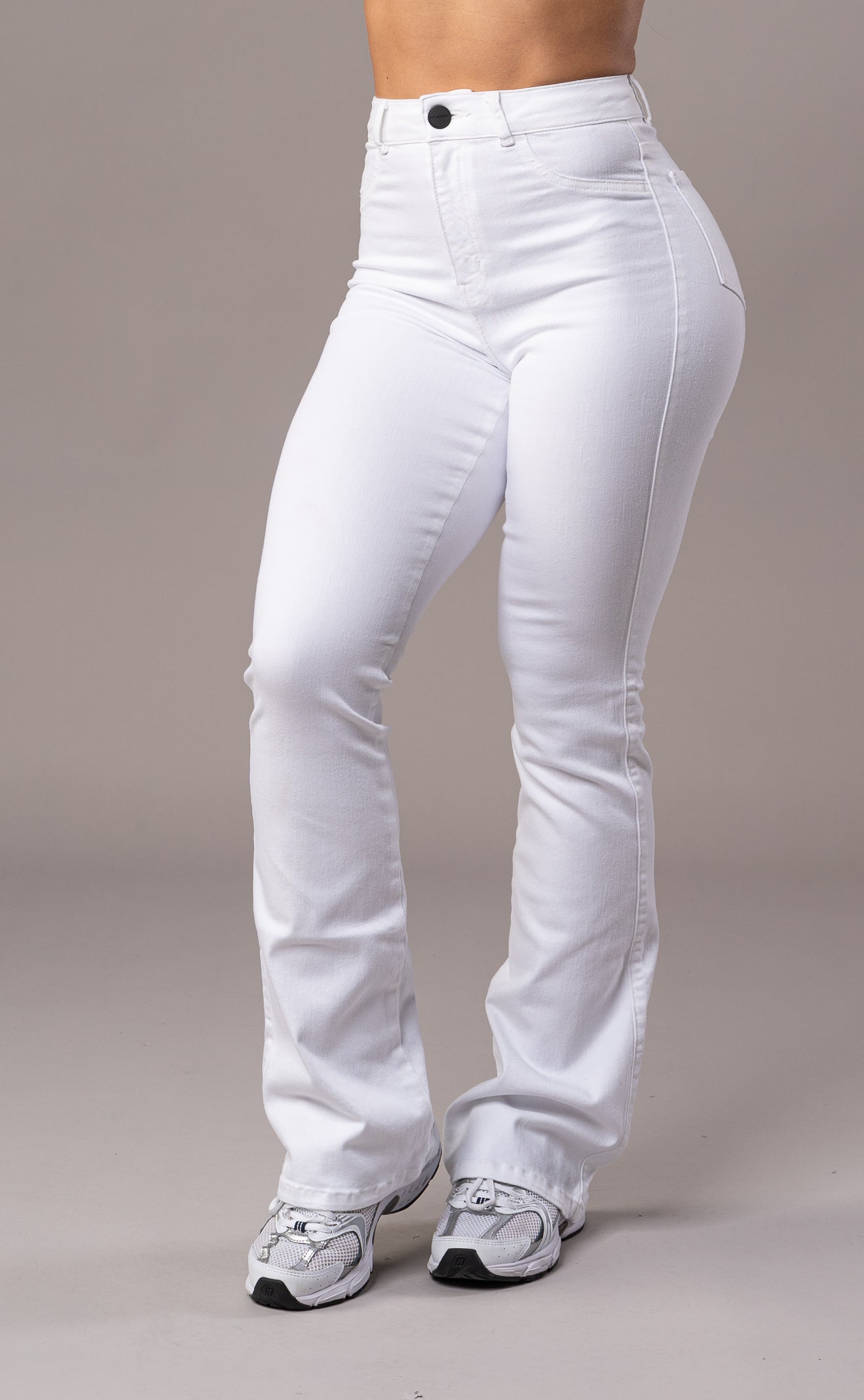 Womens Pastel Flared Fitjeans -White Pastel Flared FITJEANS   